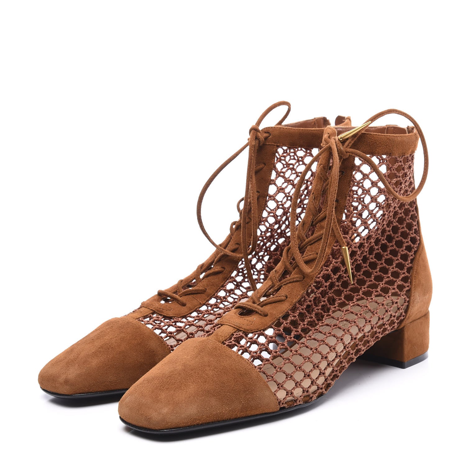 Christian Dior Suede Resille Naughtily-D 30mm Ankle Boots 39 Golden Brown 2 of 11