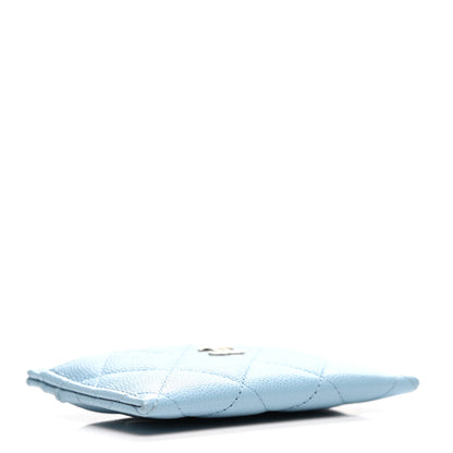 Chanel Caviar Quilted Card Holder Light Blue 4 of 9