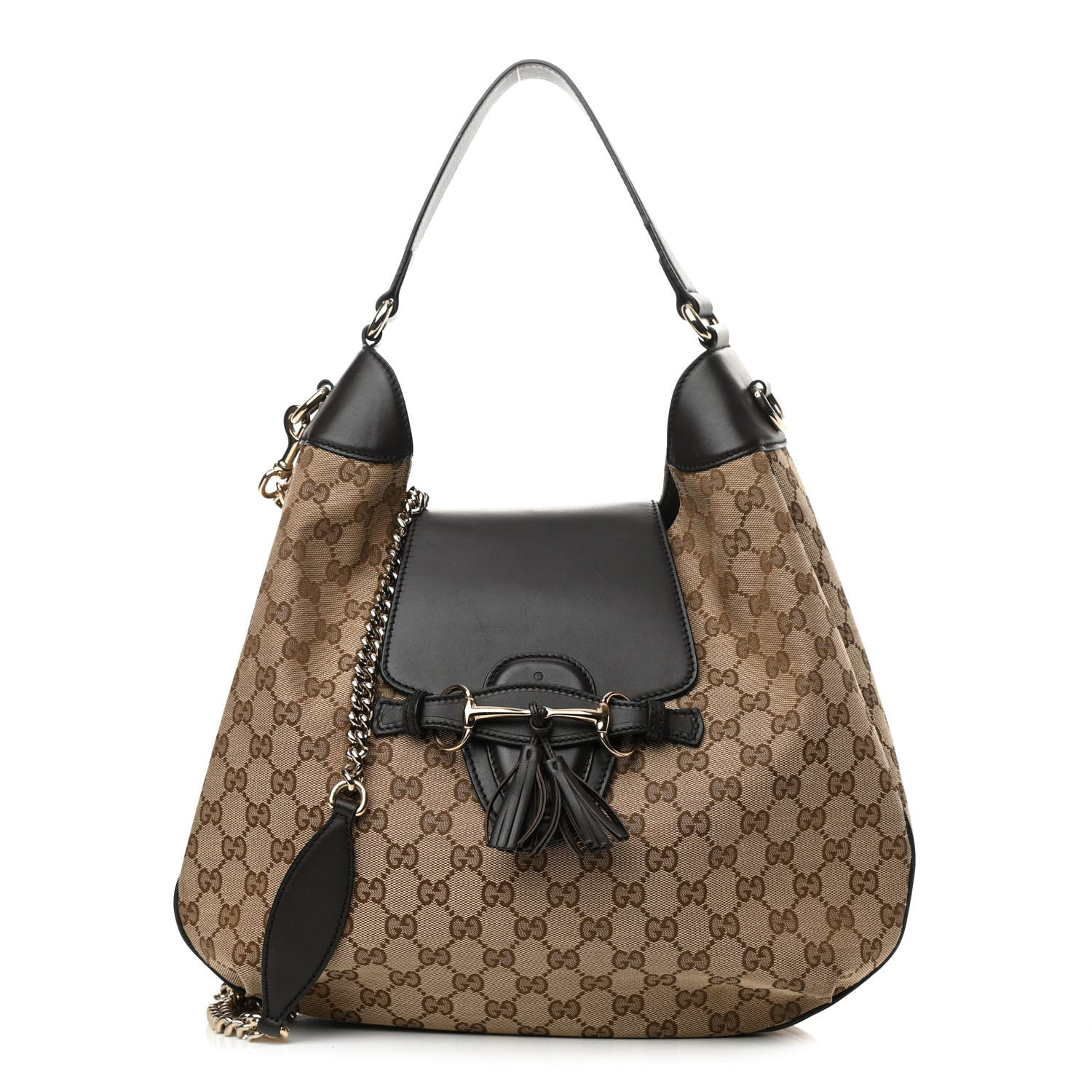 Gucci Monogram Margaux Calfskin Medium Emily Hobo Beige Ebony Cocoa 1 of 13