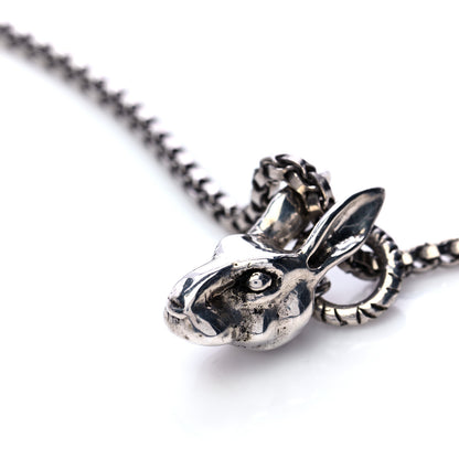 Gucci Sterling Silver Anger Forest Rabbit Head Necklace 4 of 7