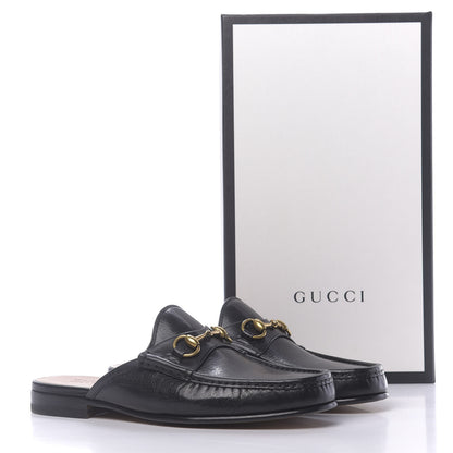 Gucci Goatskin Mens Horsebit Slippers 9 Black 11 of 11
