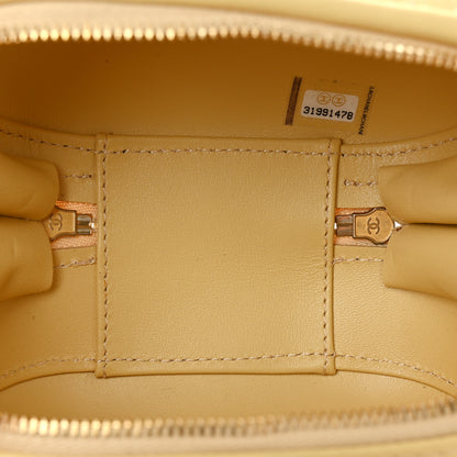 Chanel Lambskin Quilted CC Bubble Vanity Case With Chain Light Yellow 5 of 12
