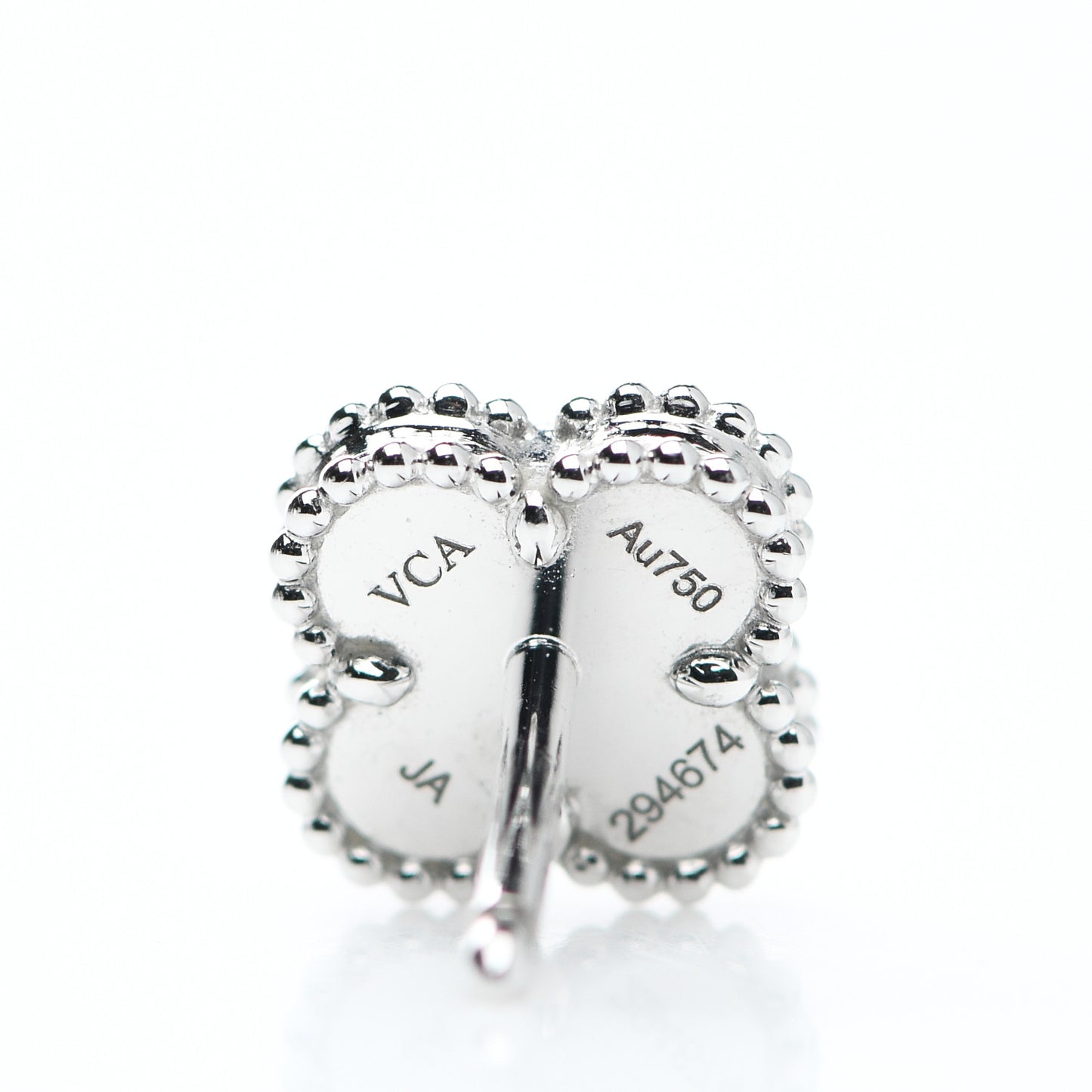 18K White Gold Mother of Pearl Sweet Alhambra Earrings
