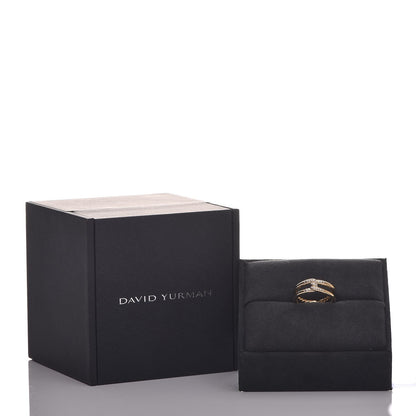 David Yurman 18K Yellow Gold Diamond 6.5mm Continuance Band Ring 52 6 5 of 5