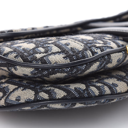 Christian Dior Oblique Mini Saddle Bag Blue 7 of 11