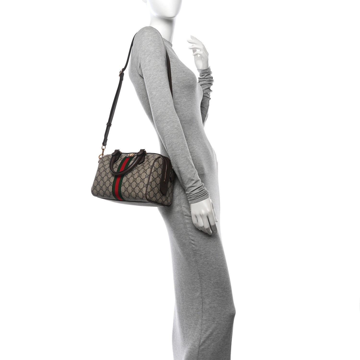 Gucci GG Supreme Monogram Web Small Ophidia Top Handle Bag Beige Ebony 2 of 11