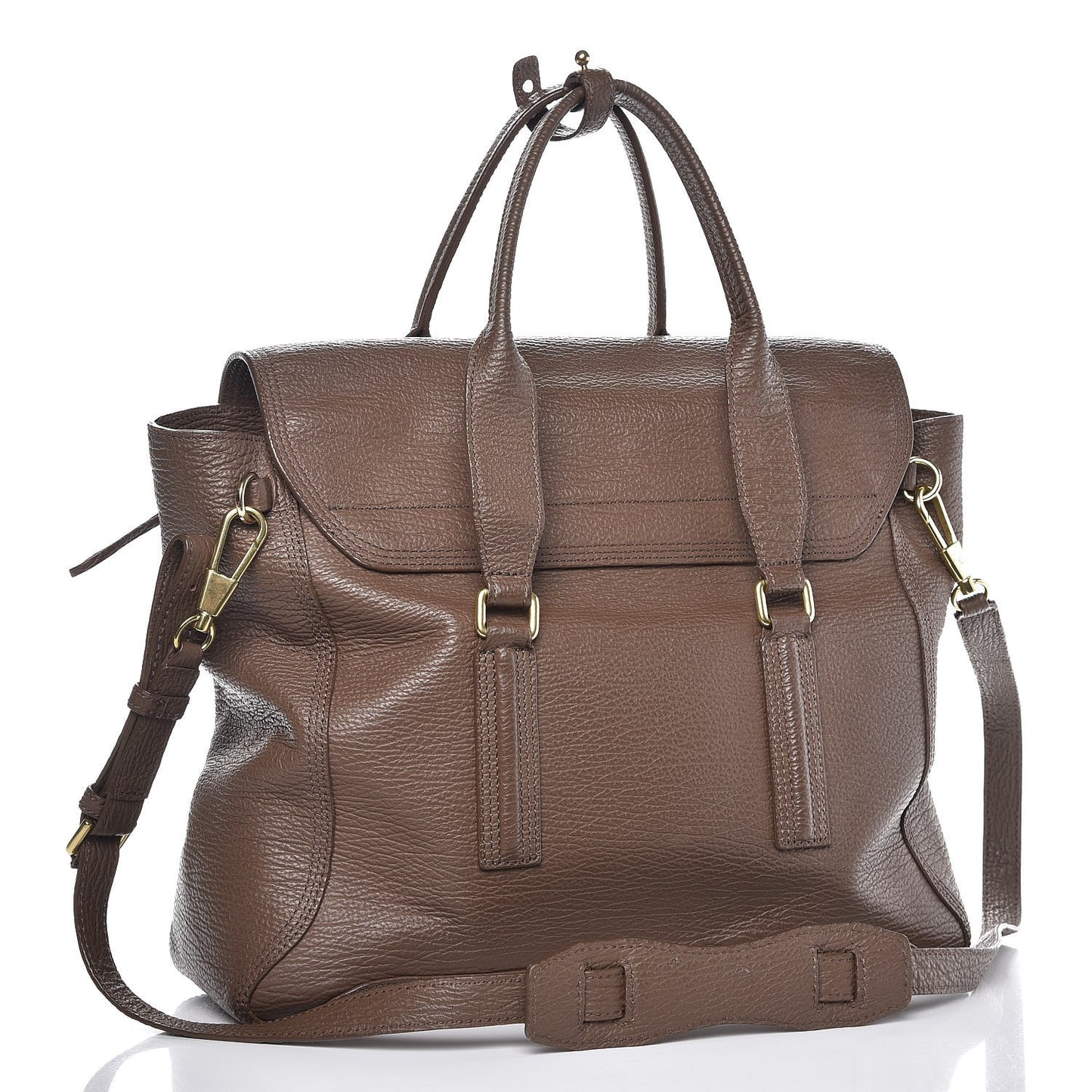 3.1 Textured Calfskin Large Pashli Satchel Taupe