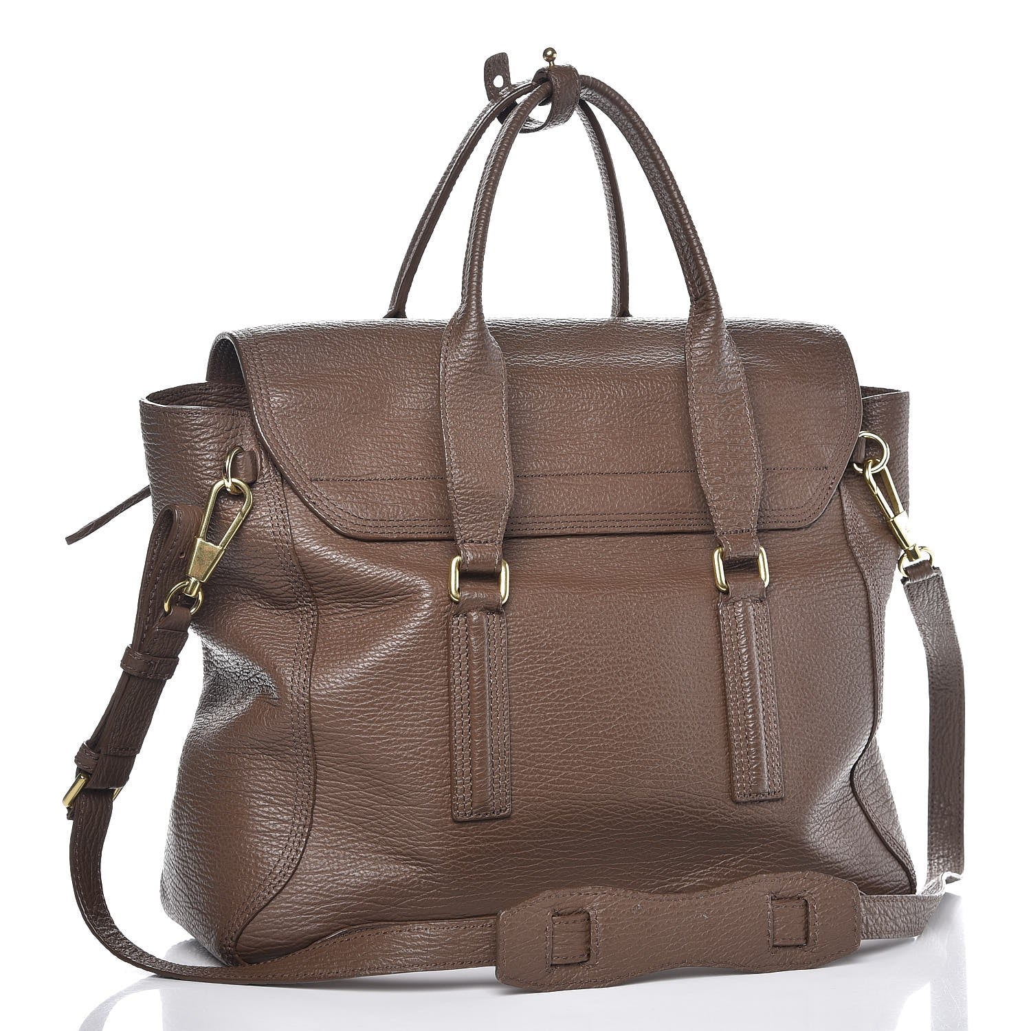 3.1 Phillip Lim 3.1 Textured Calfskin Large Pashli Satchel Taupe 4 of 11