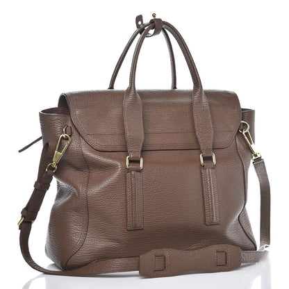3.1 Phillip Lim 3.1 Textured Calfskin Large Pashli Satchel Taupe 4 of 11