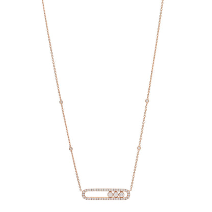 Messika 18K Rose Gold Diamond Move Pave Necklace 1 of 4
