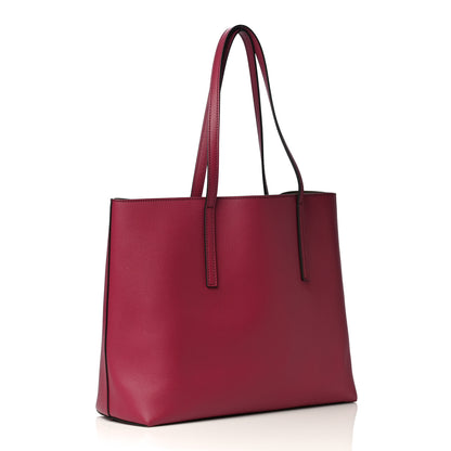 Fendi Vitello Vienna Enamel F is Fendi Shopping Tote Black Cherry Taupe 6 of 9