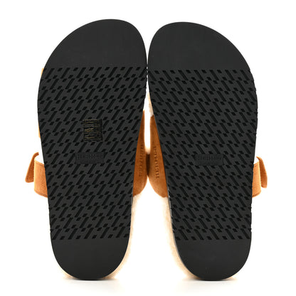 Hermes Suede Goatskin Woolskin Womens Chypre Sandals 37 Nude 5 of 7