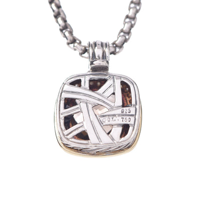David Yurman Sterling Silver 18K Yellow Gold Diamond 11mm Albion Pendant Necklace 5 of 6