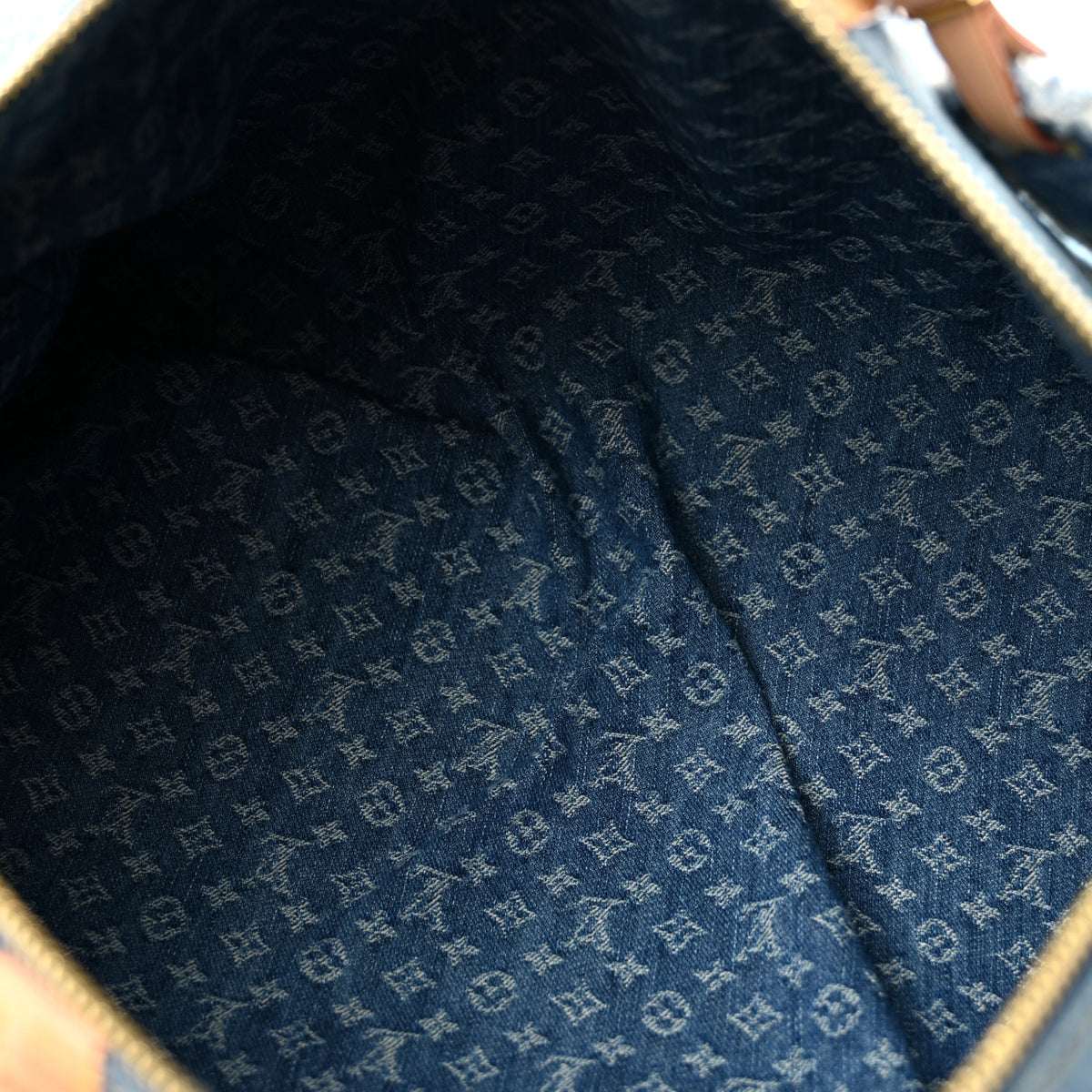 Louis Vuitton Denim Monogram New LV Remix Keepall Bandouliere 45 Blue 4 of 10