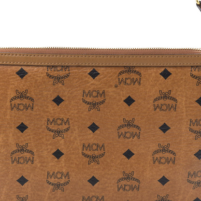 MCM Visetos Liz Shopper Tote Pouch Cognac 11 of 12