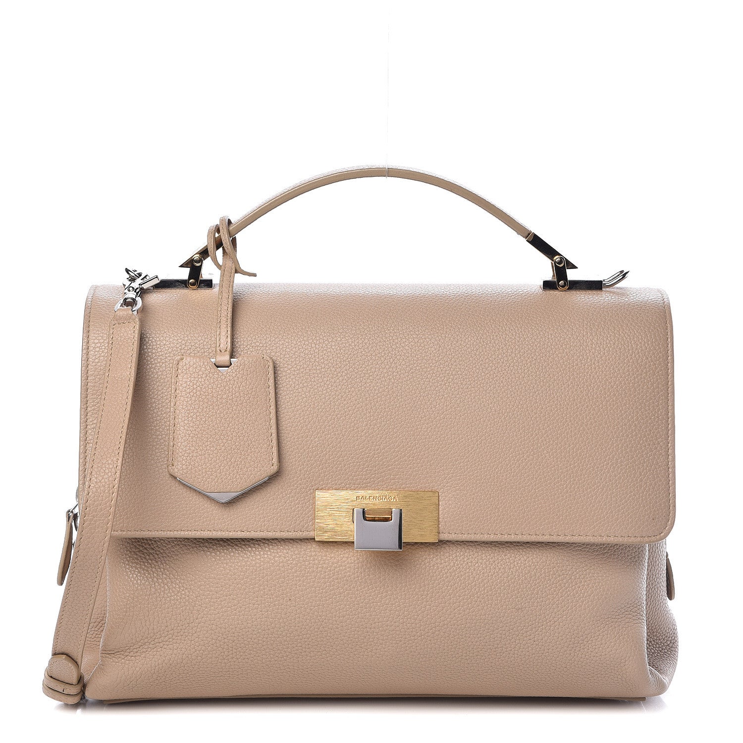 Balenciaga Grained Calfskin Le Dix Small Soft Cartable Beige Seigle 1 of 10