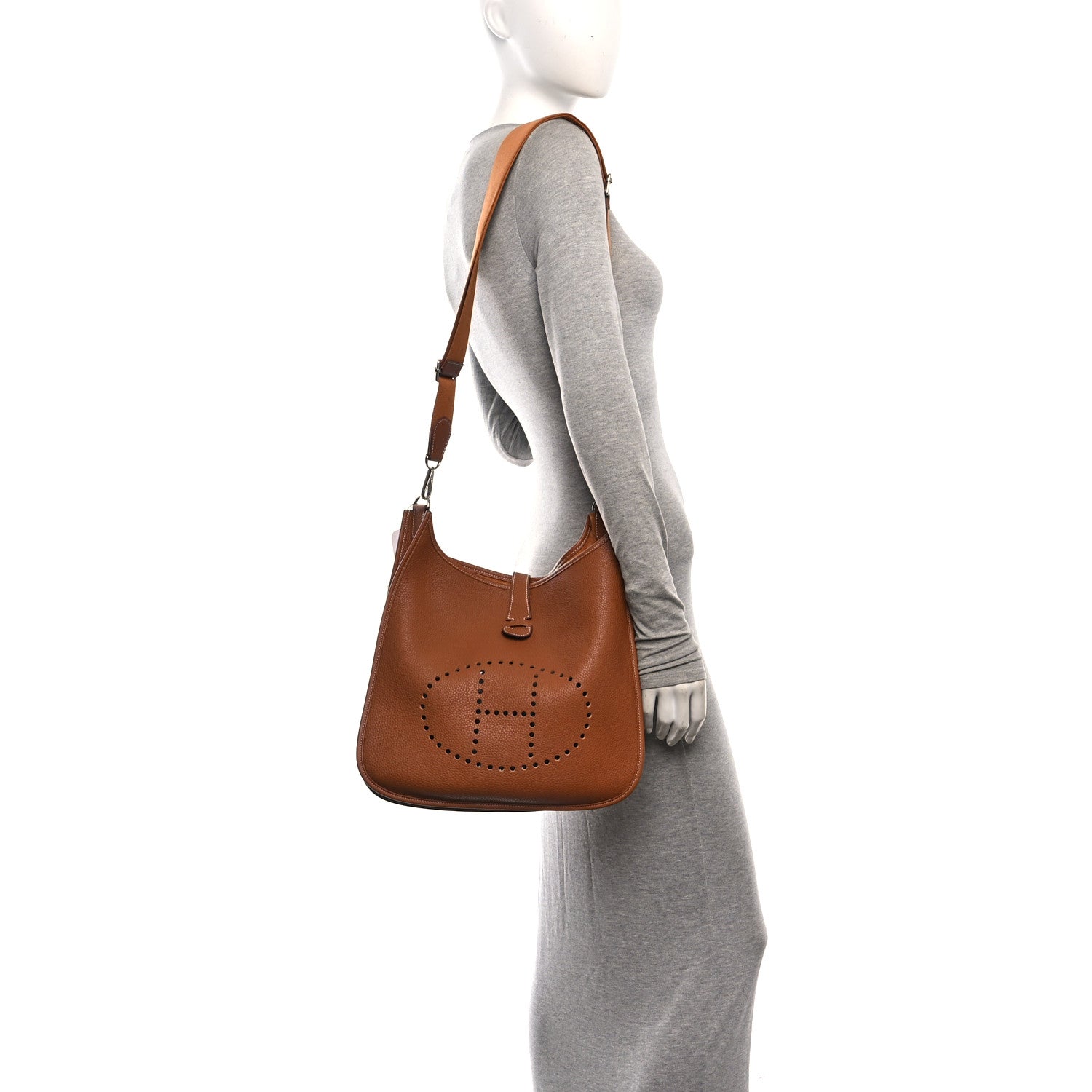 Hermes Taurillon Clemence Evelyne III GM Gold 2 of 10