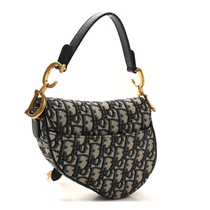 Christian Dior Oblique Mini Saddle Bag Blue 3 of 10