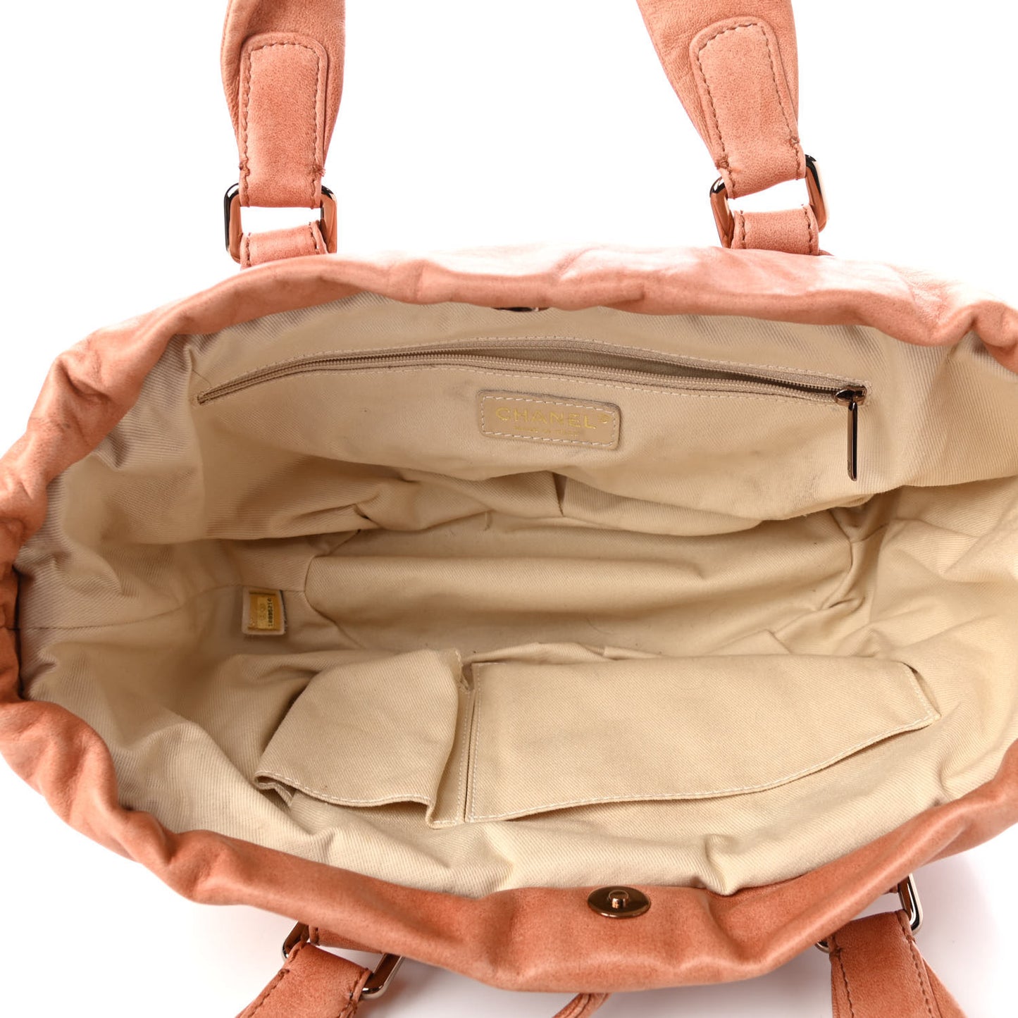 Lambskin Quilted Cloudy Bundle East West Tote Orange