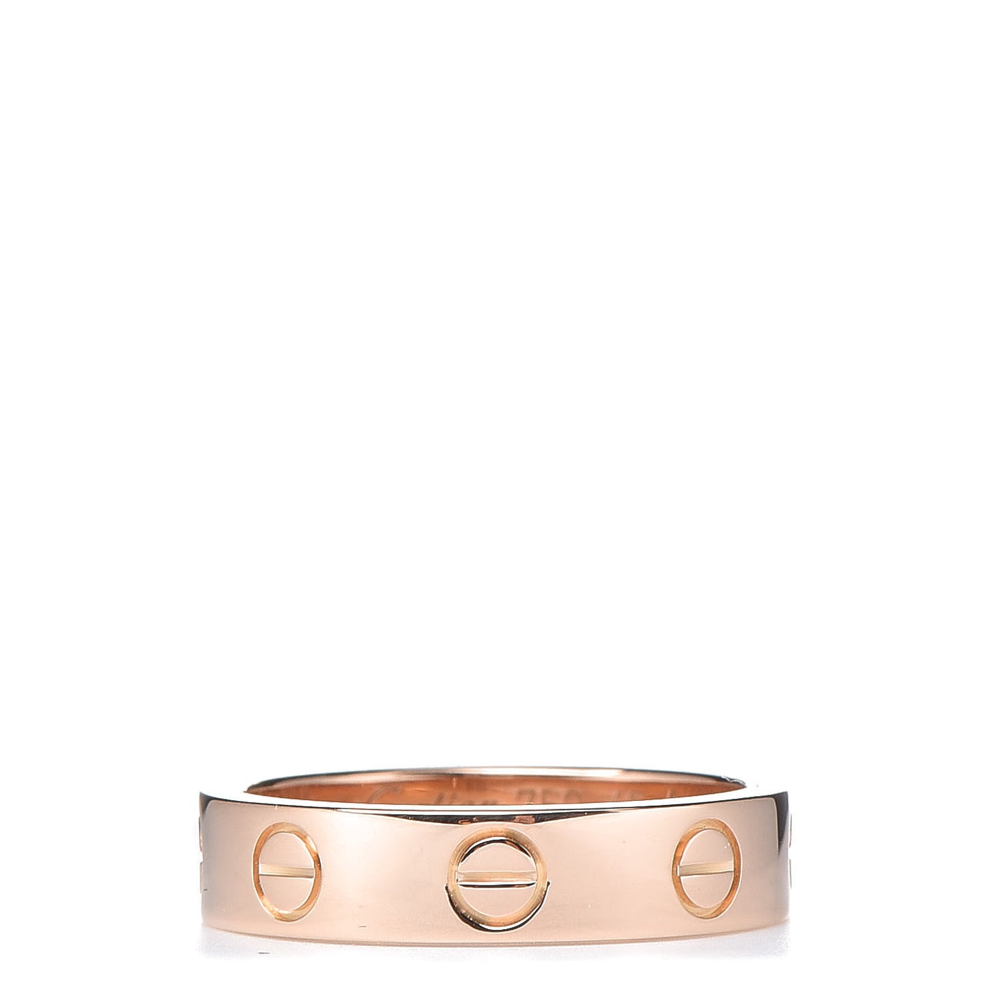 18K Pink Gold Diamond 4mm LOVE Wedding Band Ring 46 3.75