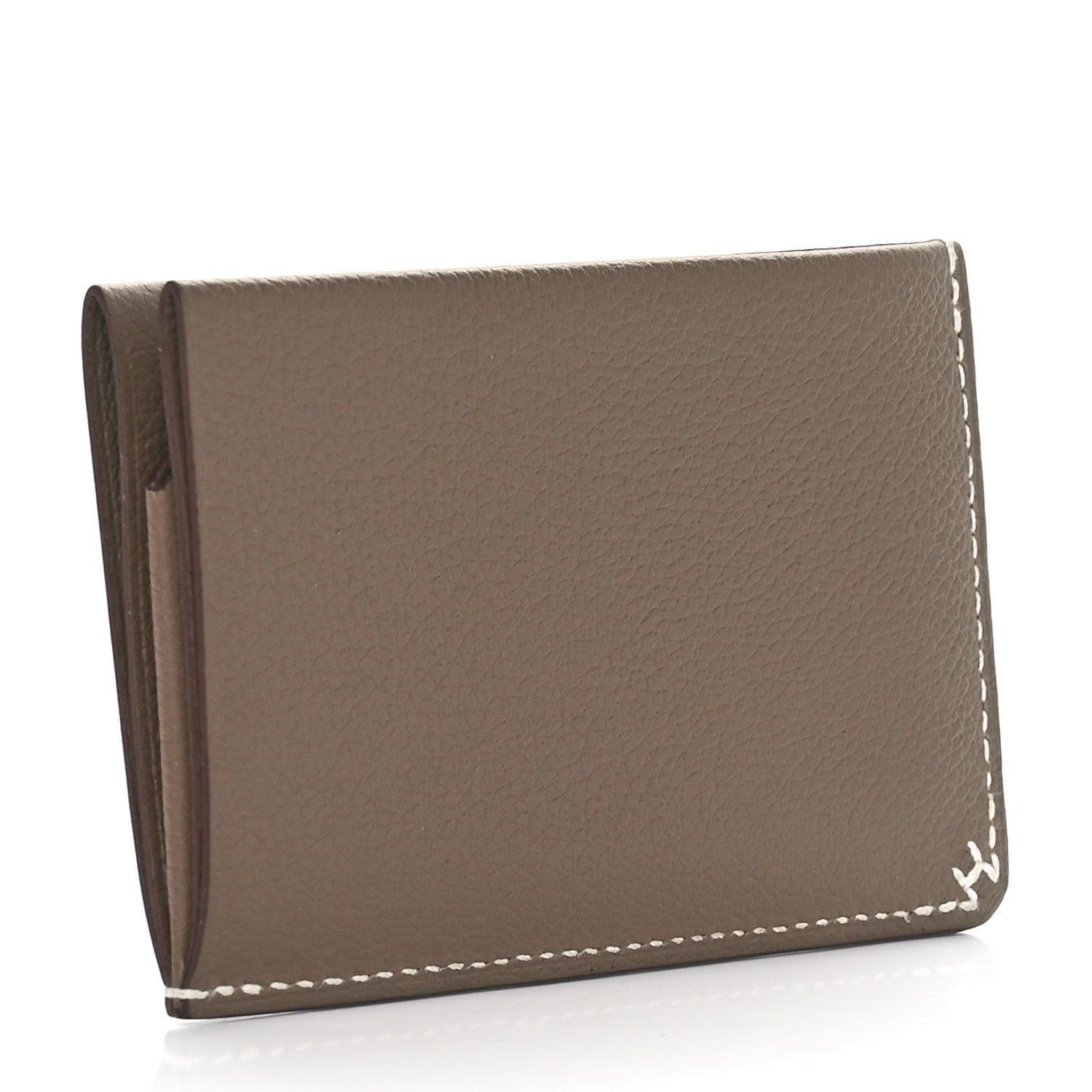 Hermes Evergrain H Sellier Verso Wallet Black Gold Etoupe 3 of 8