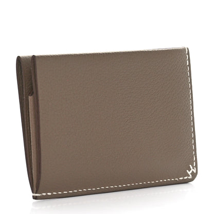 Hermes Evergrain H Sellier Verso Wallet Black Gold Etoupe 3 of 8