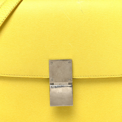 Celine Liege Calfskin Medium Classic Box Flap Bag Fluo Yellow 9 of 14