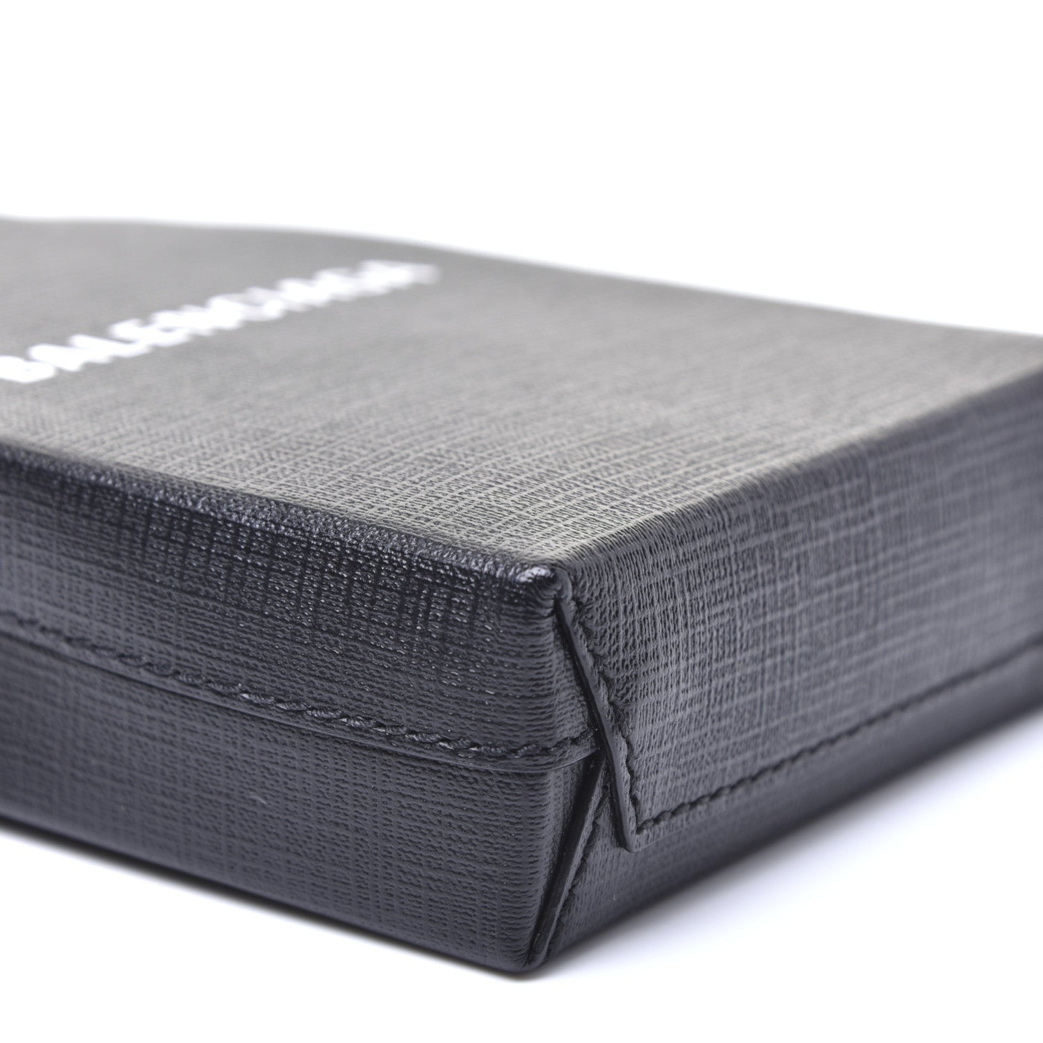 Balenciaga Squared Calfskin Logo Shopping Phone Holder Bag Black 6 of 11