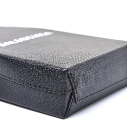Balenciaga Squared Calfskin Logo Shopping Phone Holder Bag Black 6 of 11