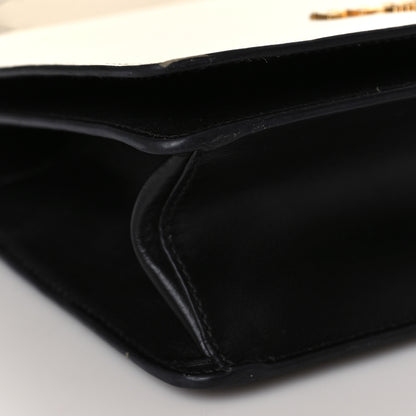 Prada Saffiano Chain Shoulder Bag White Black 7 of 8