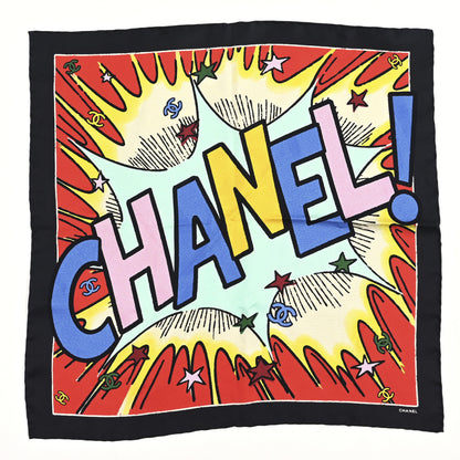 Chanel Silk CC Comics Bandana Red Black Multicolor Red Black Multicolor 1 of 3