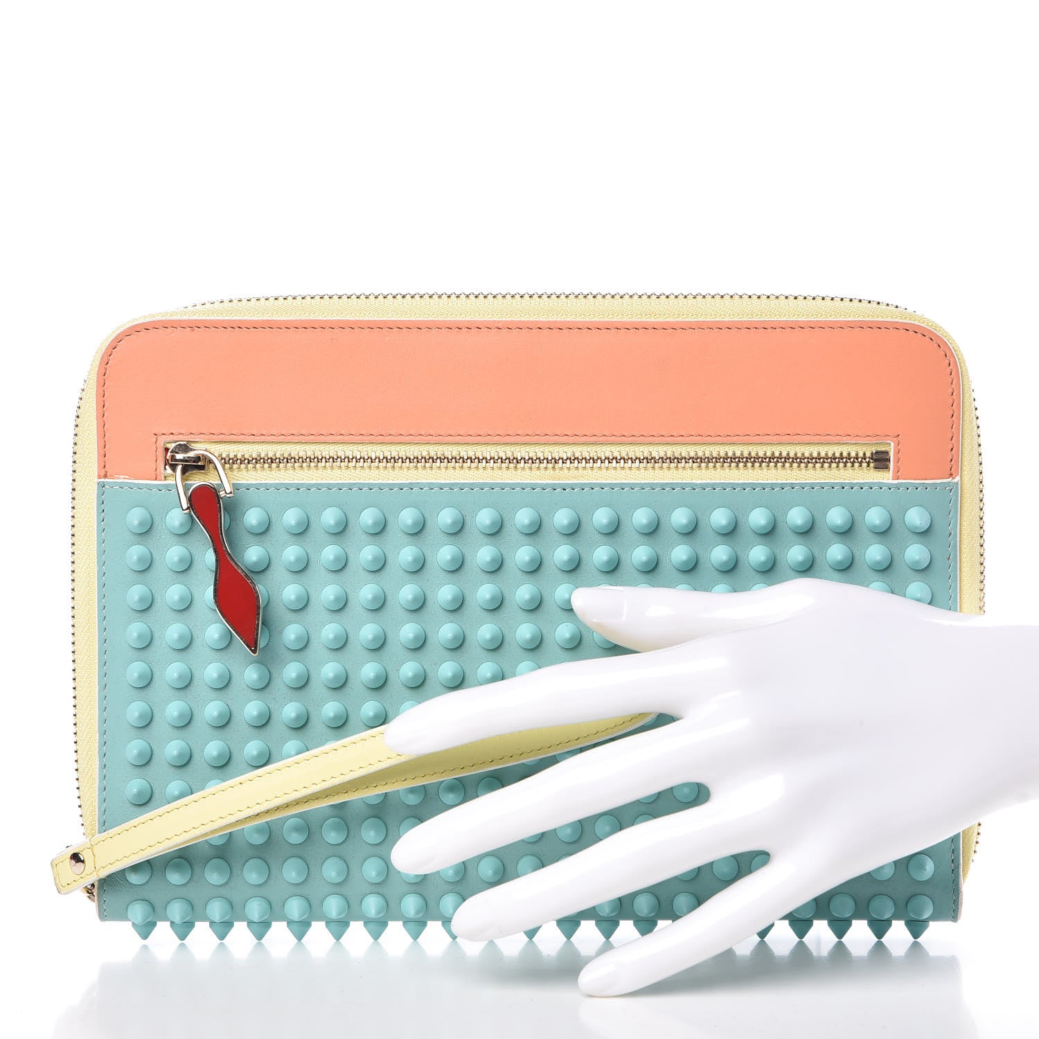 Christian Louboutin Calfskin Spiked Wristlet Multicolor 2 of 11