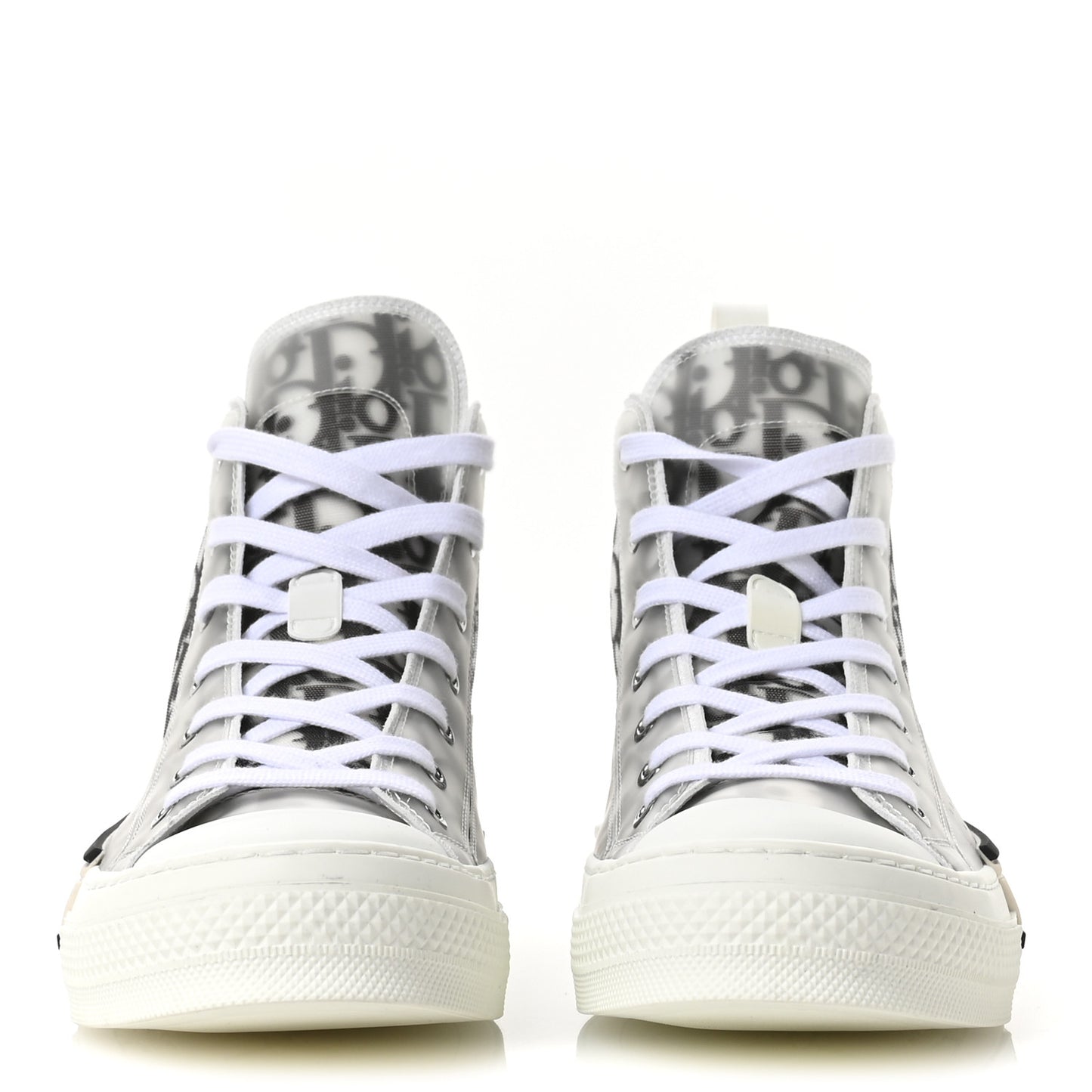 Technical Canvas Oblique B23 High Top Sneakers 41 White Black