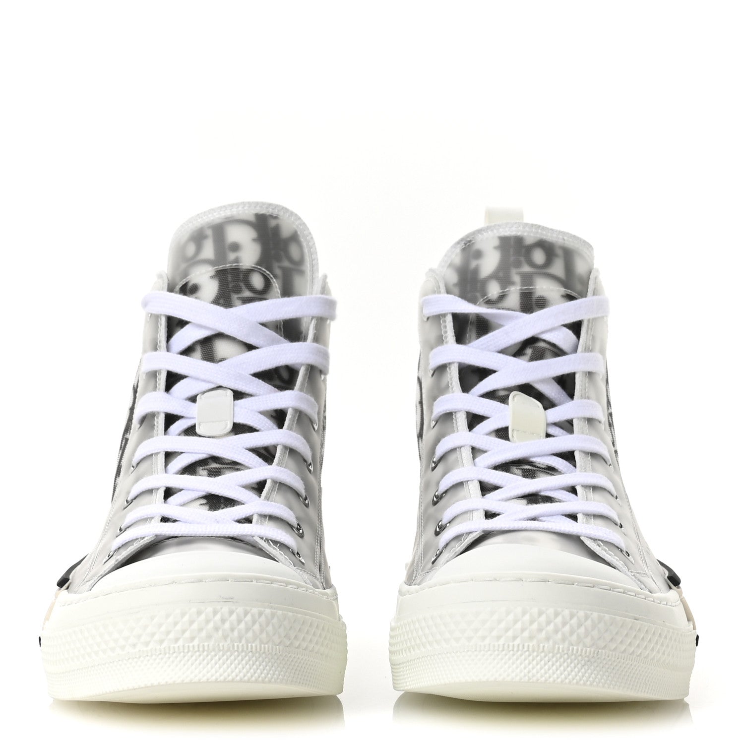 Christian Dior Technical Canvas Oblique B23 High Top Sneakers 41 White Black 3 of 8