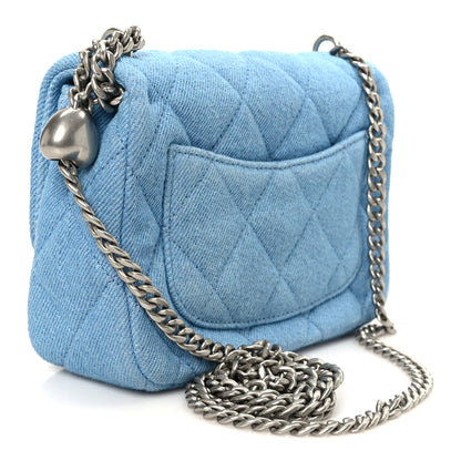 Chanel Denim Quilted Sweetheart Mini Flap Blue 3 of 12