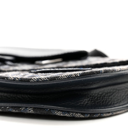 Christian Dior Oblique Saddle Messenger Pouch Blue Black 10 of 13