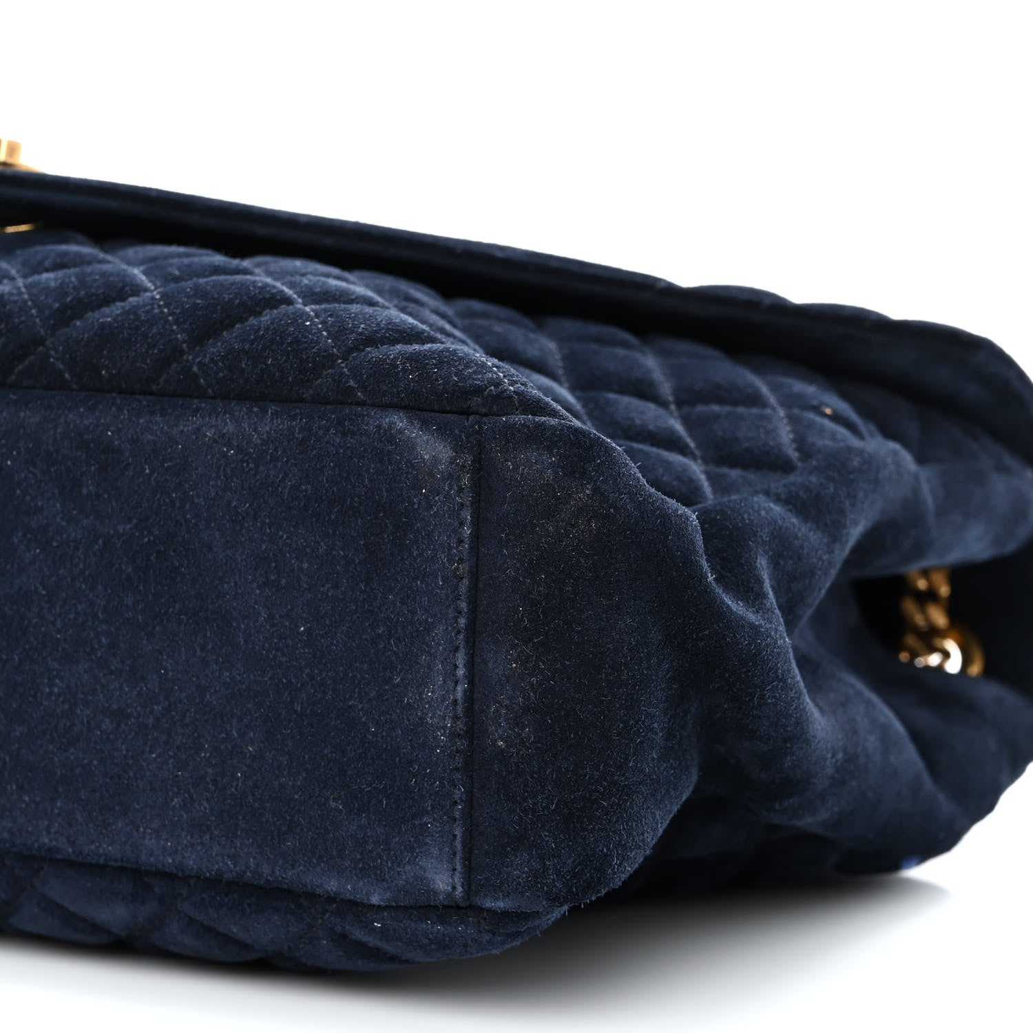 Saint Laurent Suede Mixed Matelasse Triquilt Large Monogram Envelope Satchel Navy Blue 11 of 11