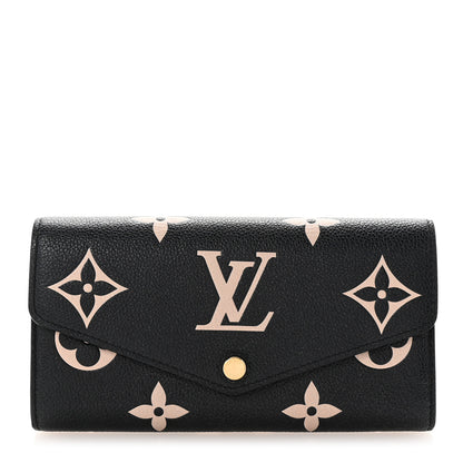 Louis Vuitton Monogram Empreinte Giant Sarah Wallet Black Beige 1 of 6