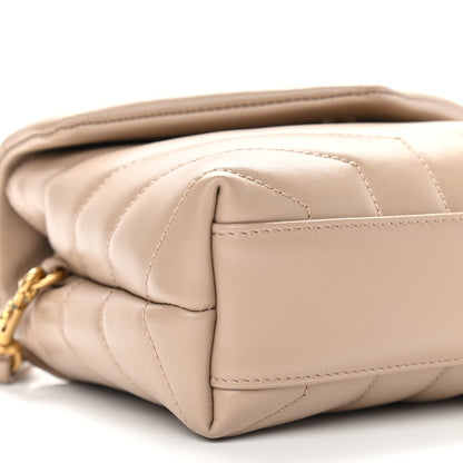 Saint Laurent Calfskin Y Quilted Monogram Toy Loulou Crossbody Bag Dark Beige 9 of 11