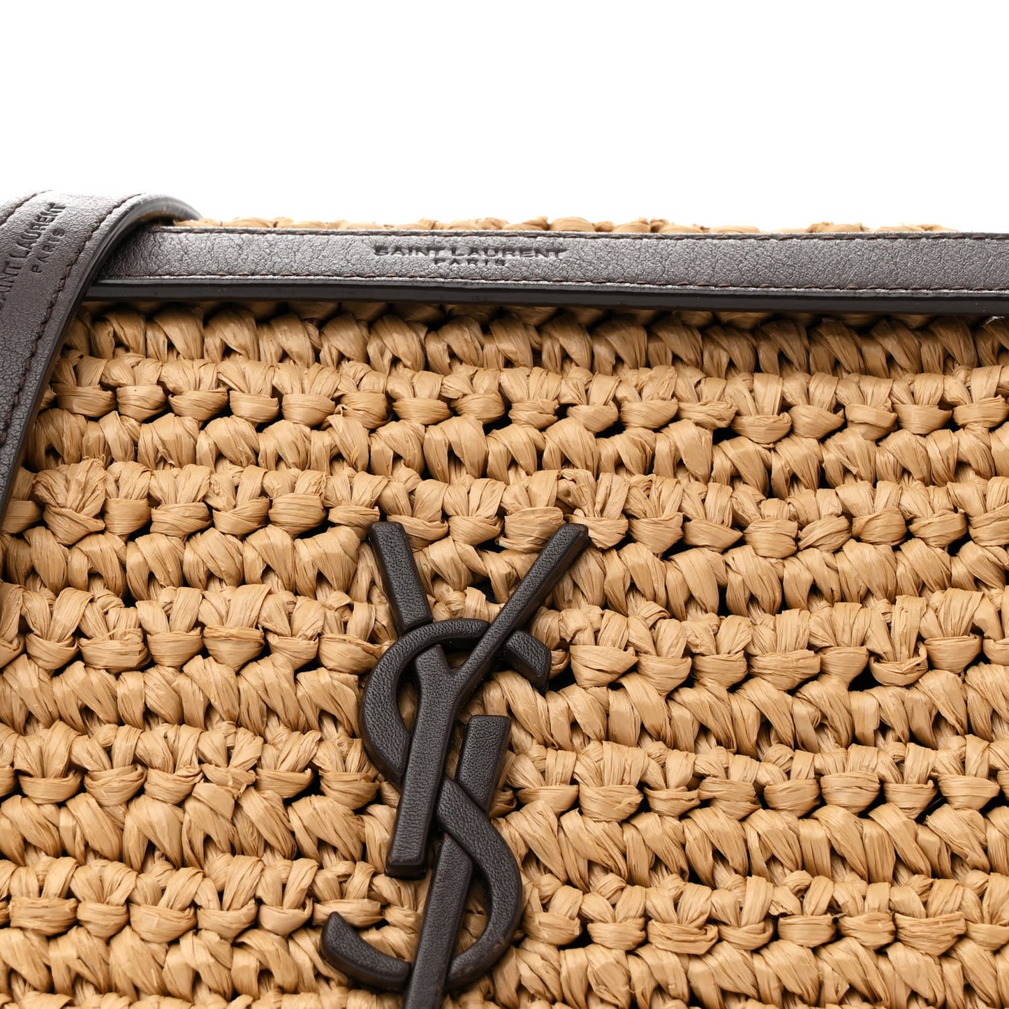 Raffia Calfskin Monogram Medium Niki Chain Satchel Natural