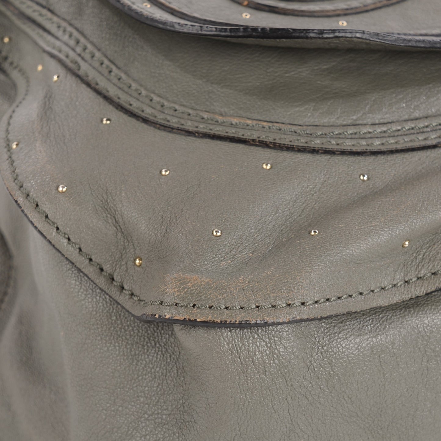 Calfskin Studded Small Marcie Satchel Stone