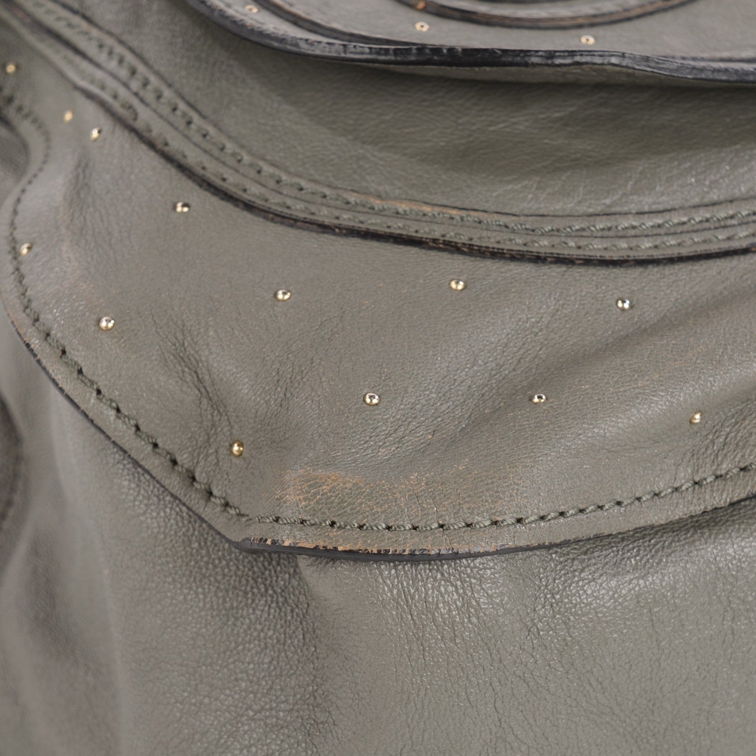 Chloe Calfskin Studded Small Marcie Satchel Stone 9 of 9