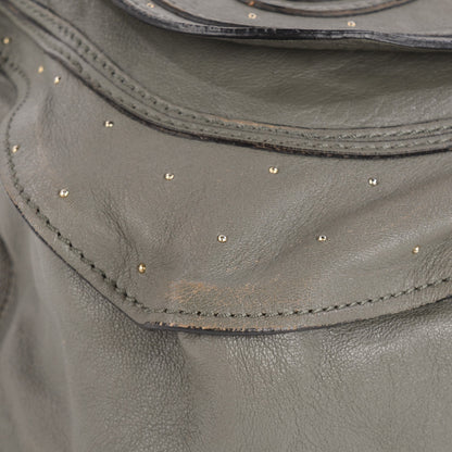 Chloe Calfskin Studded Small Marcie Satchel Stone 9 of 9