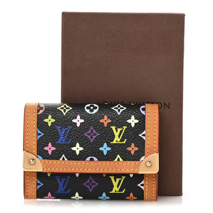 Louis Vuitton Monogram Multicolor Porte-Monnaie Plat Coin Purse Black 10 of 10