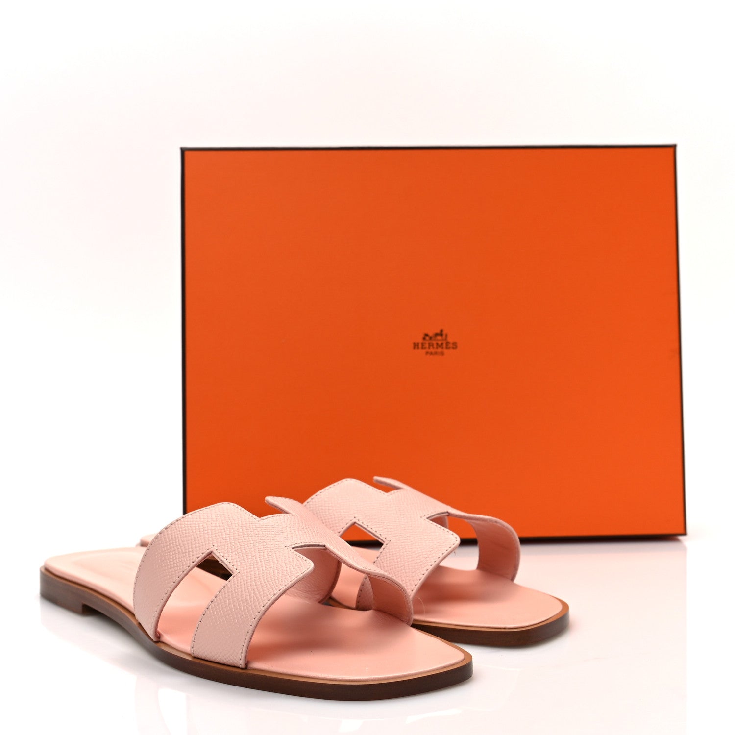 Hermes Epsom Oran Sandals 39.5 Rose Pale 9 of 9