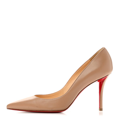 Christian Louboutin Shiny Nappa Apostrophy 85 Pumps 37 Nude 1 of 9