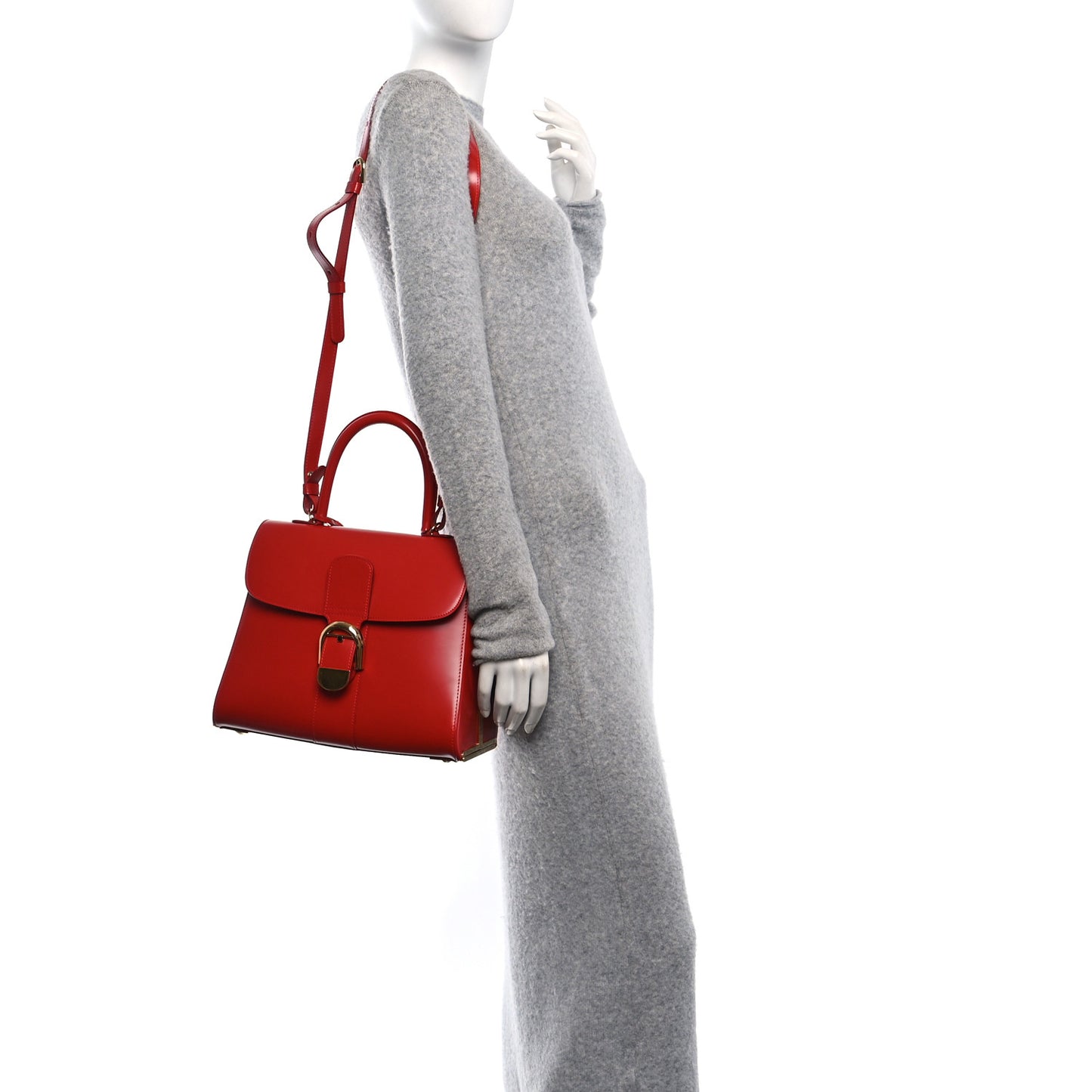 Box Calfskin MM Brillant Satchel Red