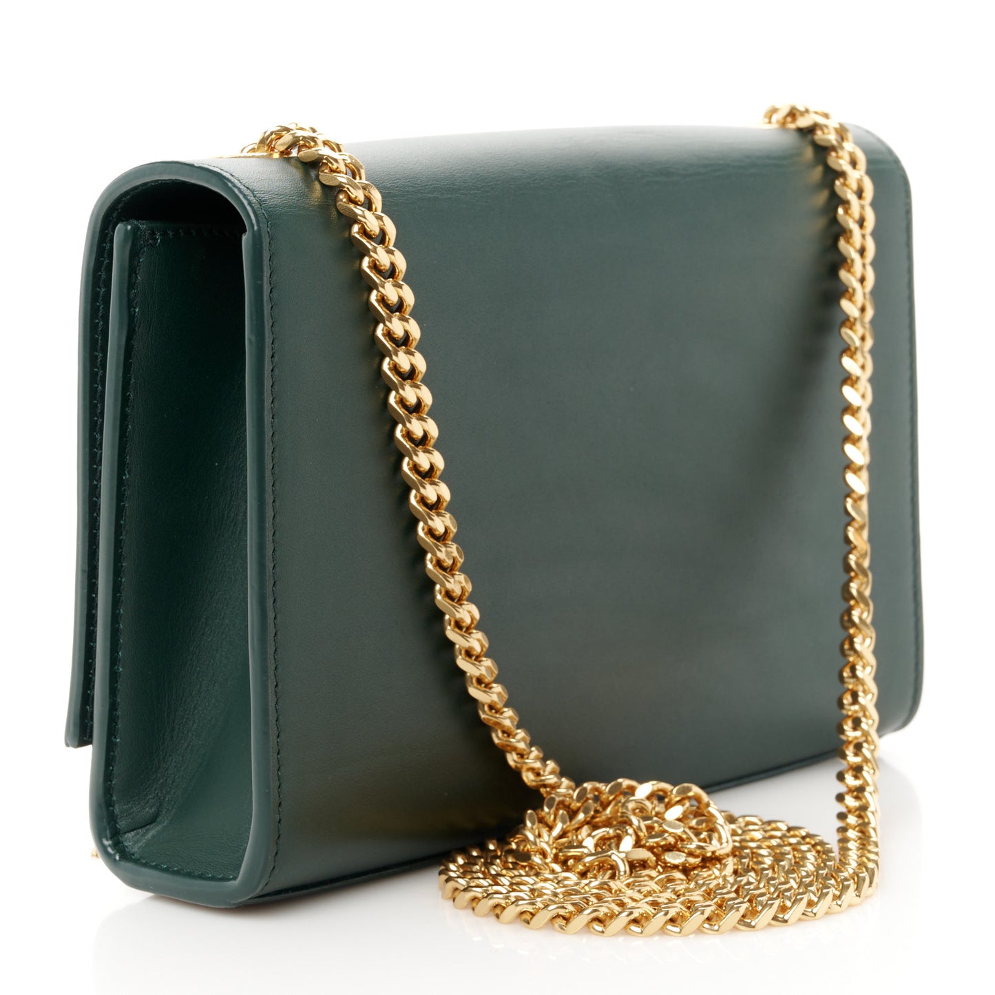 Smooth Calfskin Small Classic Monogram Kate Tassel Satchel Dark Leaf