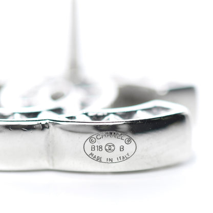 Chanel Baguette Crystal CC Earrings Silver 4 of 4
