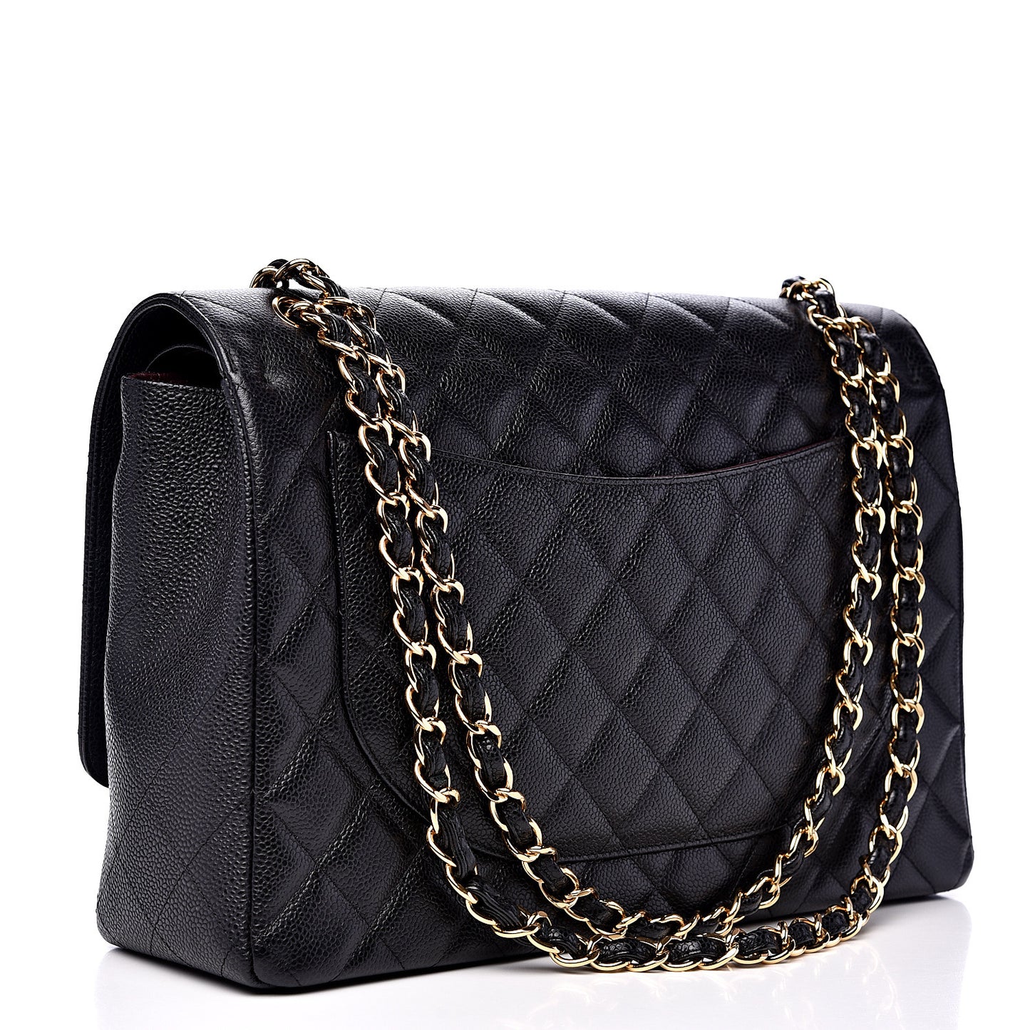 Caviar Quilted Maxi Double Flap Black